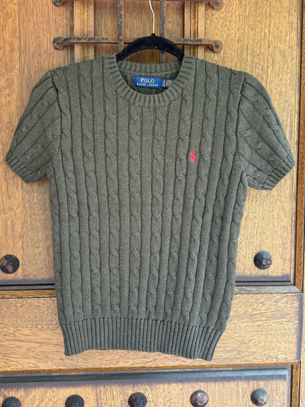 Polo by Ralph Lauren Dark Green Cable-Knit Crewneck Sweater Size XS, S